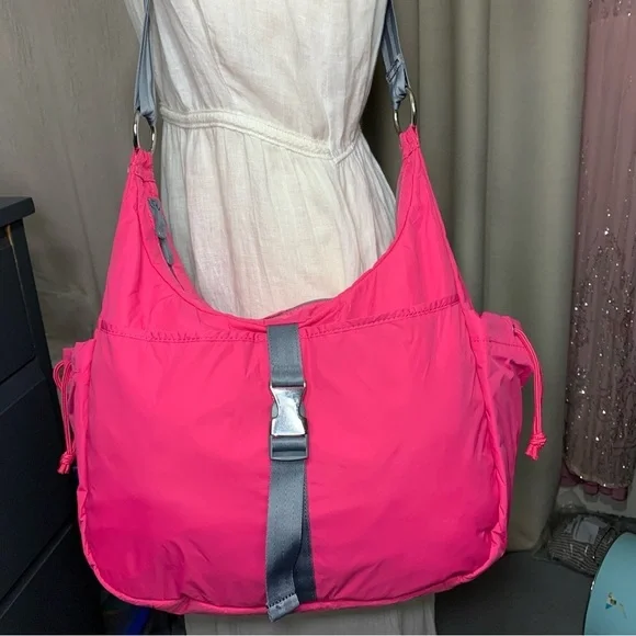 Puma Retro Sport Nylon Crossbody Hot Pink Shoulder Bag Ajustable Strap Tote Y2K - Picture 15 of 15